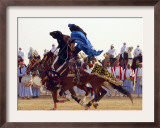 Tunisian Bedouins Demonstrate Their Riding Skills During the 36th Sahara Festival of Douz Framed Photographic Print