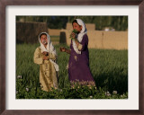 Two Girls Play in the Bamiyan Valley, Next to the Buddha Statue That was Destroyed, July 19, 2006 Framed Photographic Print by Rodrigo Abd