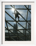 Roof Cleaning, Warsaw, Poland Framed Photographic Print