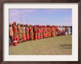 Somali Women in Colorful Dress Come out to Support the Transitional Federal Government Framed Photographic Print