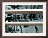 A Street Scene is Reflected off the Glass Surface of a Modern Office Building in Beijing, China Framed Photographic Print