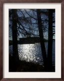 The Sun Leaves a Trail on Reservoir 6 in West Hartford, Connecticut Framed Photographic Print