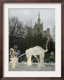 Ice Sculpture Exhibition at Moscow Zoo Framed Photographic Print