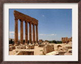 Ancient Roman Ruins of Baalbek, North-East of Beirut, in the Bekaa Valley, Lebanon, July 3, 2006 Framed Photographic Print by Mahmoud Tawil