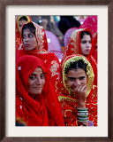 Two Pakistani Brides, Smile During a Mass Wedding Ceremon Framed Photographic Print