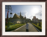 Royal Palace Guard Stands During Coronation Ceremonies in Phnom Penh Thursday October 28, 2004 Framed Photographic Print by Andy Eames