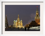 Walking Past a Huge Christmas Tree in Red Square in Moscow Framed Photographic Print