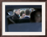 President Bush is Seen Though a Window of a Secret Service Automobile Framed Photographic Print by Lm Otero