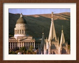 Sun Sets on Utah's Capitol Building Framed Photographic Print