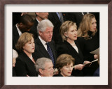 Former President Clinton Sings at a State Funeral Service for Former President Gerald Ford Framed Photographic Print by Ron Edmonds