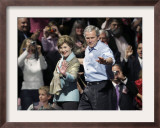 President Bush, Right, and First Lady Laura Bush Arrive for a Rally for Texas Governor Rick Perry Framed Photographic Print by Lm Otero
