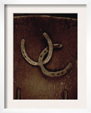 Lucky Horse Shoes on Rust Metallic Posters