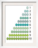 Green Counting Kiwi Prints by  Avalisa