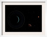 Uranus and Most of its Nine Major Rings Along with the Distant Sun and an Inner Satellite Posters