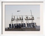 AH-64 Apache in Flight over the Baghdad Hotel in Central Baghdad, Iraq Prints by Stocktrek Images 