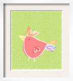 Chicken over Polka Dots Poster