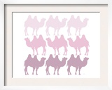 Pink Camel Family Art by Avalisa