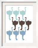 Blue Ostrich Family Posters by  Avalisa