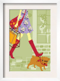 Lady Shopping with Pug Prints