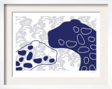 Navy Jaguar Prints by  Avalisa