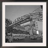 Pedestrians Cross Virginia Street as the Arch That Proclaims Reno: the Biggest Little City Framed Photographic Print