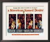 Streetcar Named Desire, Vivien Leigh, Marlon Brando, Kim Hunter, Karl Malden, 1951 Posters