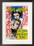 All This and Heaven Too, Bette Davis, Charles Boyer, 1940 Posters