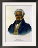 Major Ridge, a Cherokee Chief. Hand-Colored Lithograph. 1838 Art