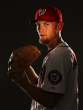 Washington Nationals Photo Day, VIERA, FL - FEBRUARY 25: Stephen Strasburg Photographic Print by Al Bello
