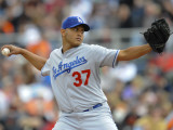 Los Angeles Dodgers v San Francisco Giants, SCOTTSDALE, AZ - FEBRUARY 26: Carlos Monasterios Photographic Print by Rob Tringali