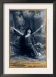 Sarah Bernhardt, French Actress, in Dramatic Pose, Kneeling with Arms Raised, 1892 Posters