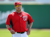 Florida Marlins v Washington Nationals, VIERA, FL - MARCH 02: Laynce Nix Photographie par Mike Ehrmann