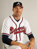 Atlanta Braves Photo Day, LAKE BUENA VISTA, FL - FEBRUARY 21: Joe Mather Photographic Print by Mike Ehrmann