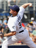 Oakland Athletics v San Diego Padres, PEORIA, AZ - MARCH 06: Mat Latos Photographic Print by Christian Petersen