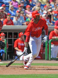 Florida Seminoles v Philadelphia Phillies, CLEARWATER, FL - FEBRUARY 24: Domonic Brown Photographic Print by Al Messerschmidt