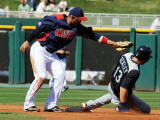 Seattle Mariners v Cleveland Indians, GOODYEAR, AZ - MARCH 11: Dustin Ackley and Orlando Cabrera Photographic Print by Norm Hall