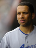 Los Angeles Dodgers v San Francisco Giants, SCOTTSDALE, AZ - FEBRUARY 26: James Loney Photographic Print by Rob Tringali