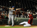 Los Angeles Dodgers v Cincinnati Reds, GOODYEAR, AZ - MARCH 03: Casey Blake and Edgar Renteria Photographic Print by Norm Hall