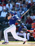Los Angeles Angels of Anaheim v Texas Rangers, SURPRISE, AZ - MARCH 02: Michael Young Photographie par Christian Petersen
