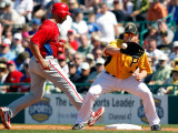 Philadelphia Phillies v Pittsburgh Pirates, BRADENTON, FL - MARCH 12: Lyle Overbay and Raul Ibanez Photographic Print by J. Meric