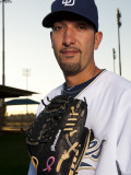 San Diego Padres Photo Day, PEORIA, AZ - FEBRUARY 23: Mike Adams Photographic Print by Rob Tringali