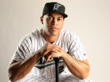 Florida Marlins Photo Day, JUPITER, FL - FEBRUARY 23: Mike Stanton Photographie par Mike Ehrmann