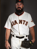 San Francisco Giants Photo Day, SCOTTSDALE, AZ - FEBRUARY 23: Brian Wilson Photographic Print by Ezra Shaw