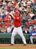 Los Angeles Dodgers v Los Angeles Angels of Anaheim, TEMPE, AZ - FEBRUARY 26: Mike Trout Photographic Print by Norm Hall