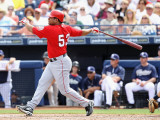Los Angeles Angels of Anaheim v San Diego Padres, PEORIA, AZ - MARCH 15: Bobby Abreu Photographic Print by Christian Petersen