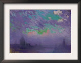 London Depicted in a Deeply Colored Pastel, 1910 Prints by Joseph Pennell