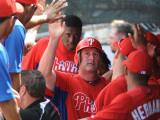 Florida Seminoles v Philadelphia Phillies, CLEARWATER, FL - FEBRUARY 24: Brian Schneider Photographic Print by Al Messerschmidt