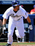 Cleveland Indians v San Diego Padres, PEORIA, AZ - MARCH 13: Eric Patterson Photographic Print by Kevork Djansezian
