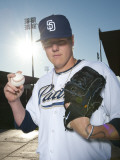 San Diego Padres Photo Day, PEORIA, AZ - FEBRUARY 23: Mat Latos Photographic Print by Rob Tringali