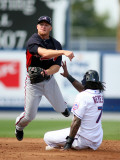 Atlanta Braves v New York Mets, PORT ST. LUCIE, FL - FEBRUARY 26: Brooks Conrad and Jose Reyes Photographic Print by Marc Serota